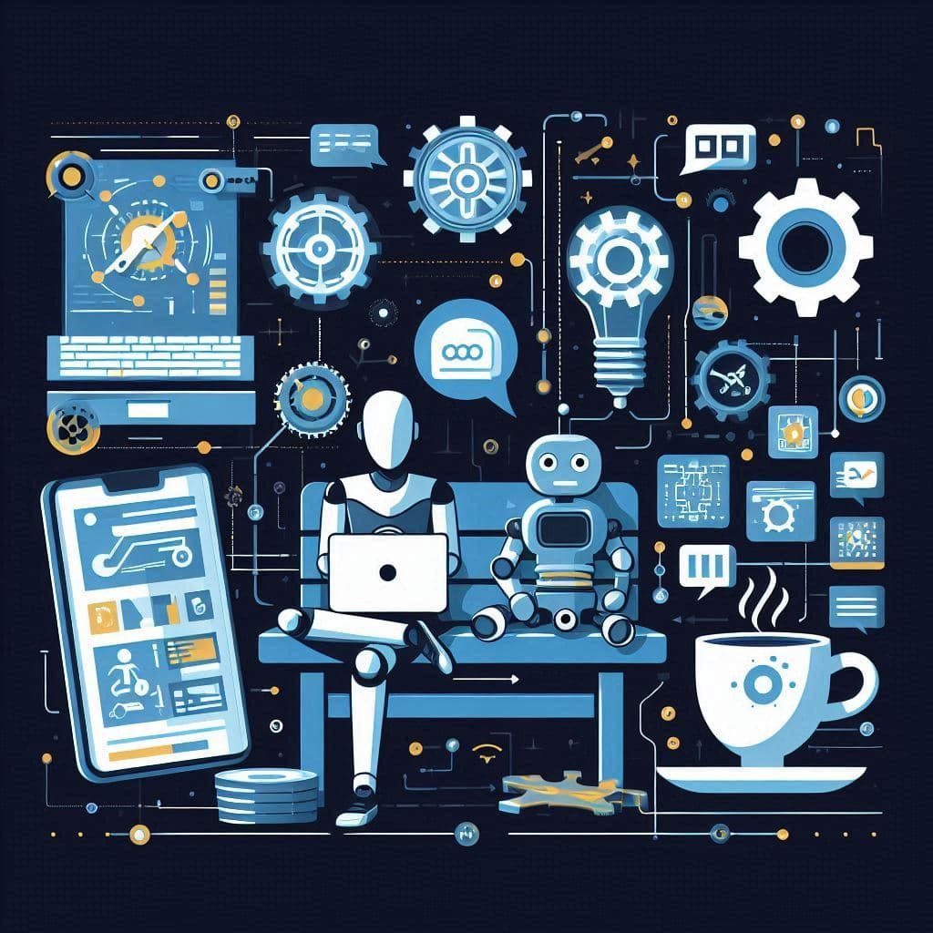 Profissional configurando ferramenta de automação em software para chatbot