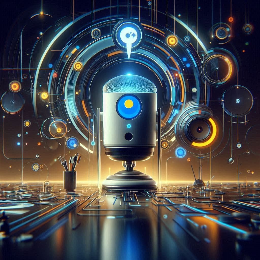 Interface do chatbot Google Bard respondendo às consultas dos usuários, design moderno e limpo