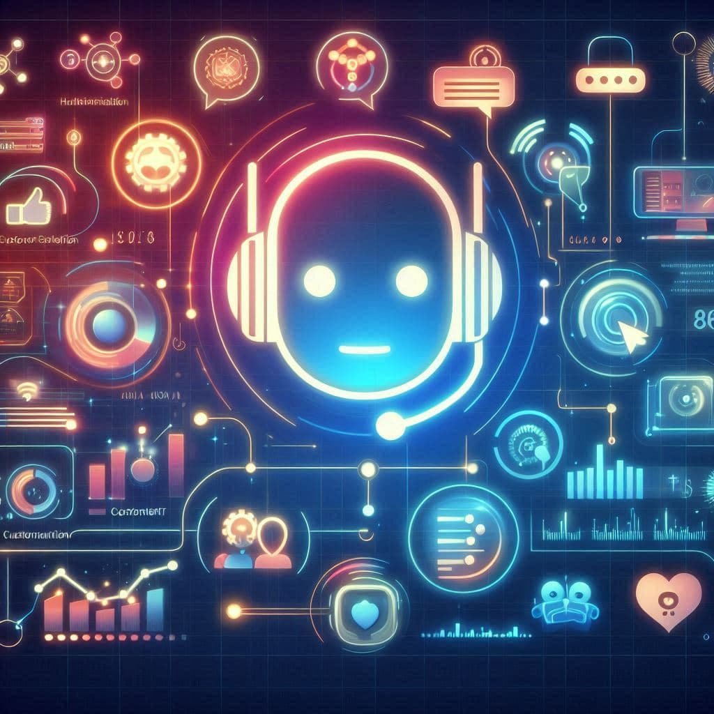 Chatbot IA no atendimento ao cliente com a IA interagindo com o cliente via laptop