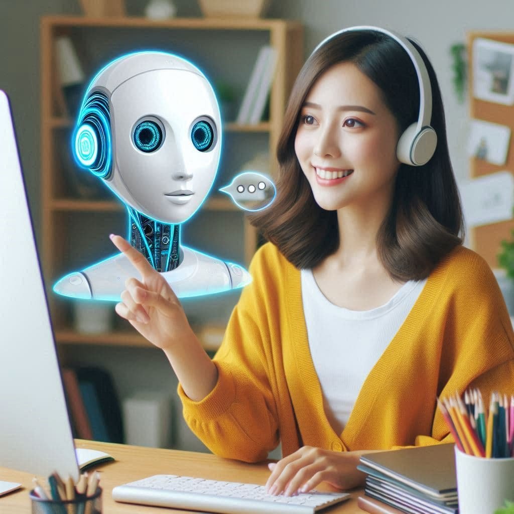  Assistente digital Krea AI ajudando na criação de imagens