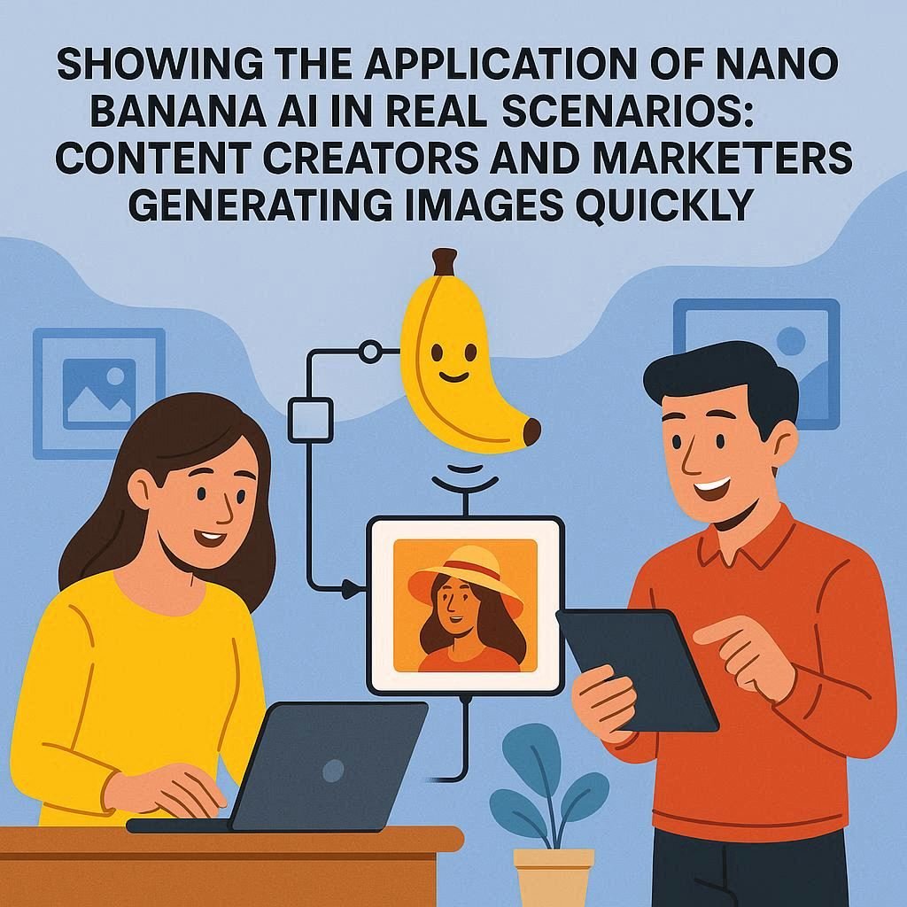 Nano Banana IA usado por criadores de conteúdo e marketing para gerar imagens rápidas