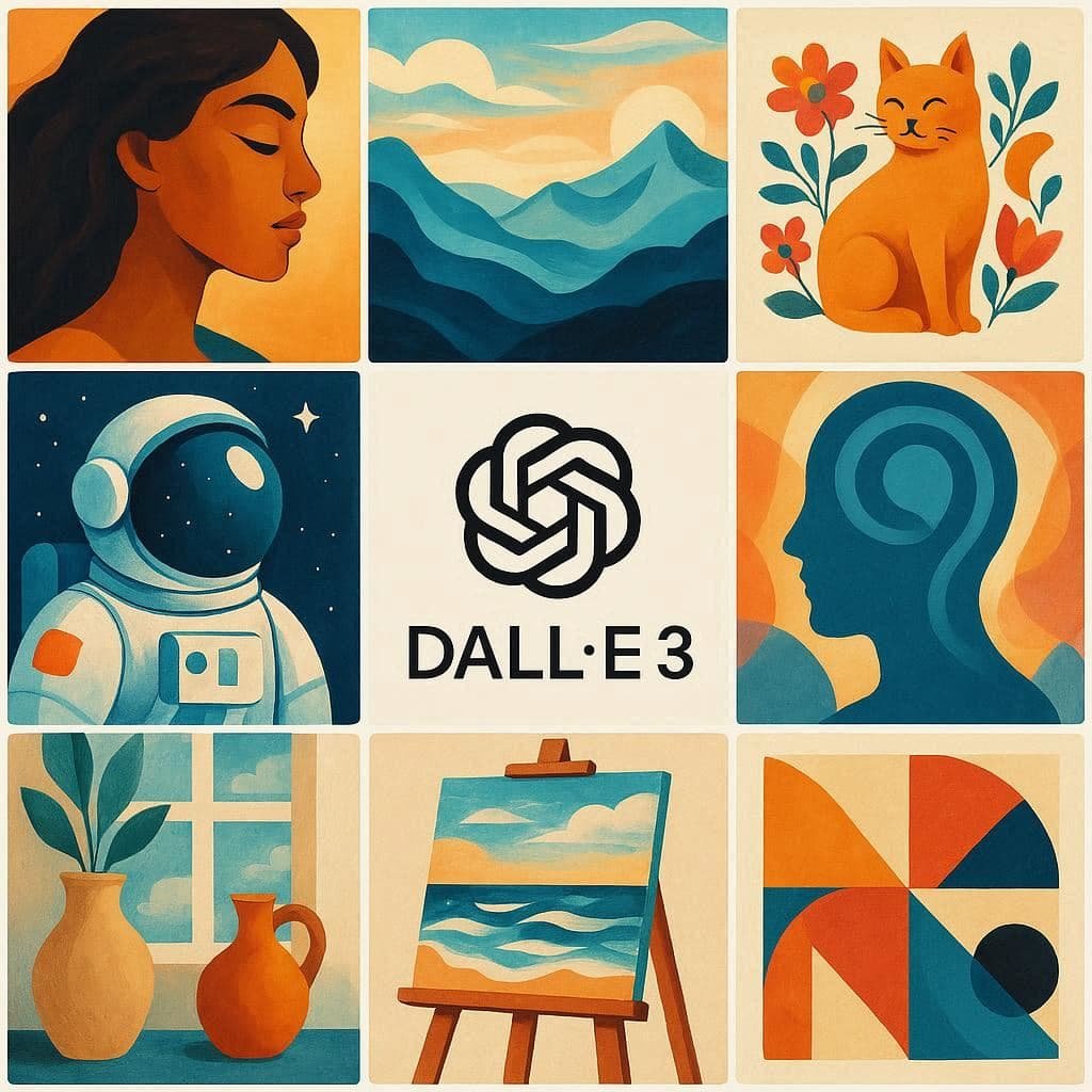 Galeria digital de imagens artísticas geradas pelo DALL·E 3 IA
