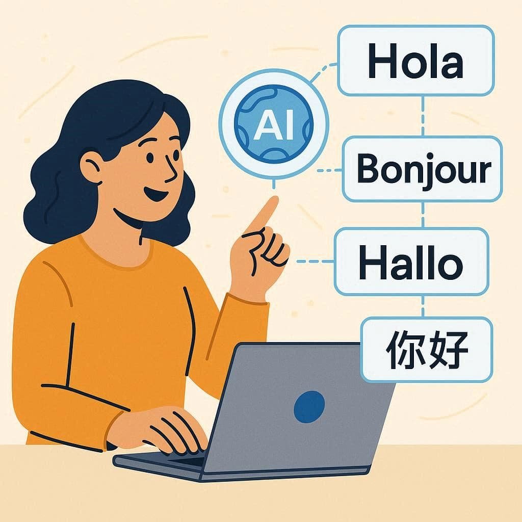 Usuário conversando com assistente do Gemini AI Google em múltiplos idiomas