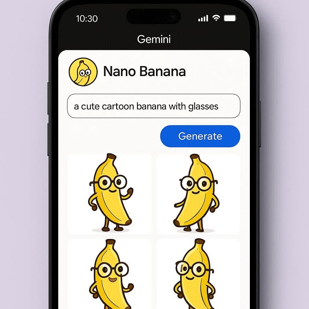 Nano Banana IA sendo usado no app Gemini para editar imagens de forma rápida e precisa