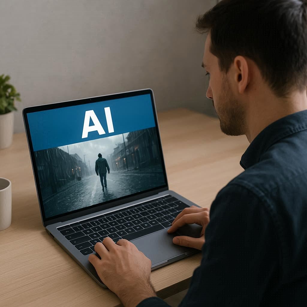 Usuário criando cenas realistas no Runway Gen-2 sem câmera