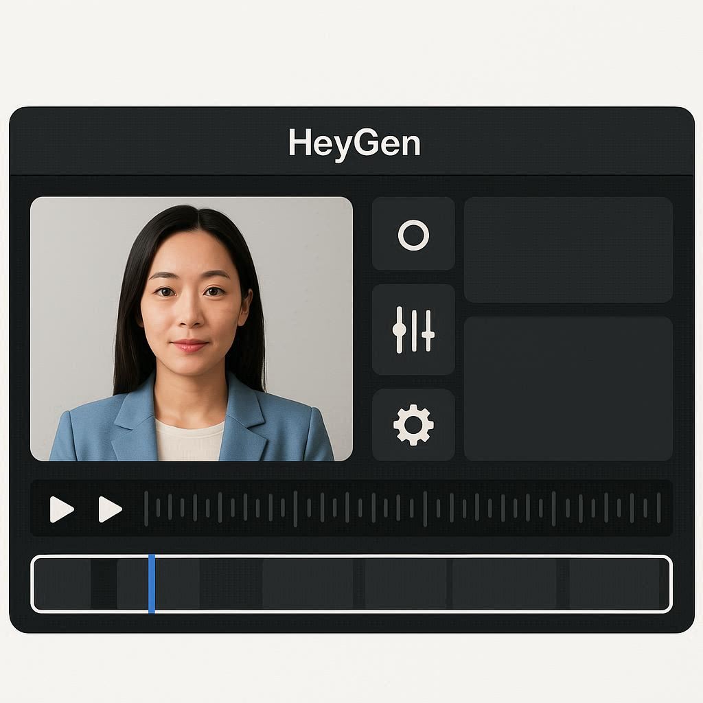 Interface do HeyGen mostrando criação de avatar digital realista