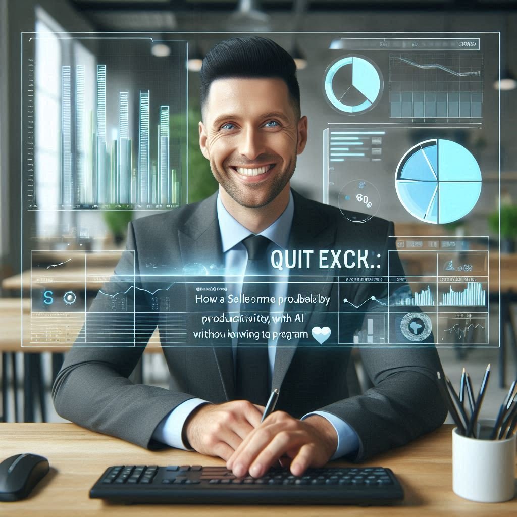 Vendedor usando painel inteligente com IA para analisar vendas e desempenho