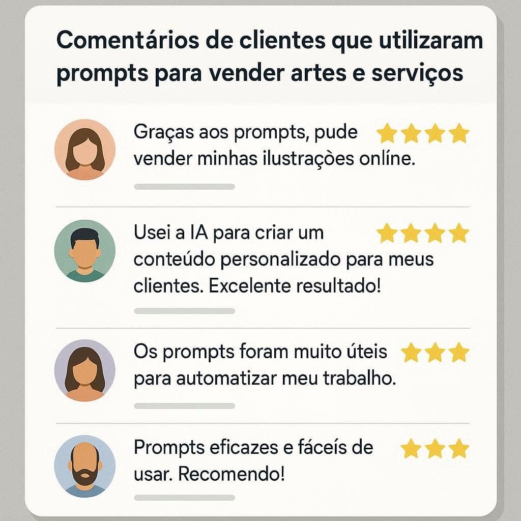 Comentários e provas sociais — Biblioteca de Prompts.