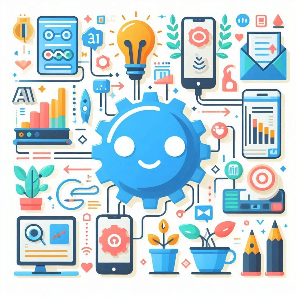 Passo a passo ilustrado mostrando como utilizar a Lovable AI em estratégias de marketing digital