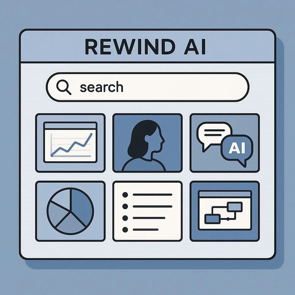 Rewind AI permitindo busca por histórico de tela