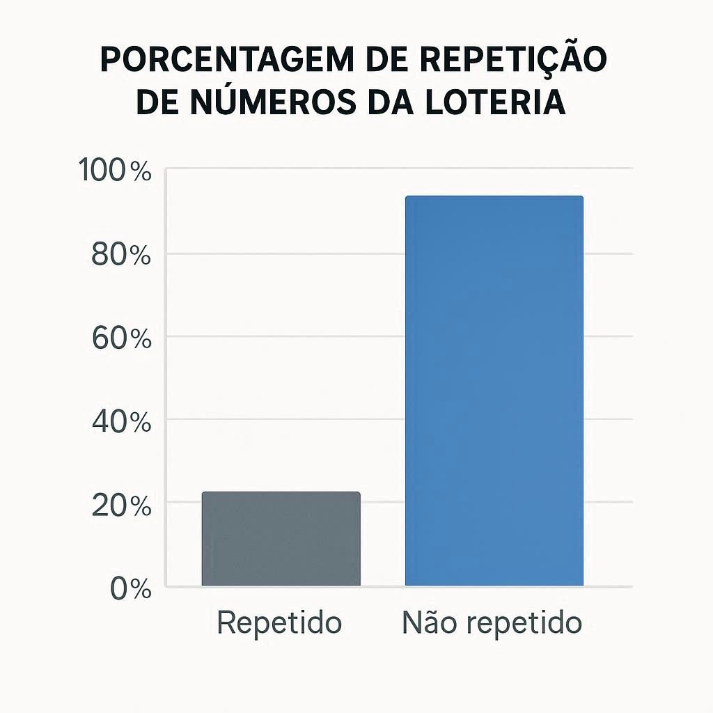Gráfico mostrando padrões de números repetidos na loteria