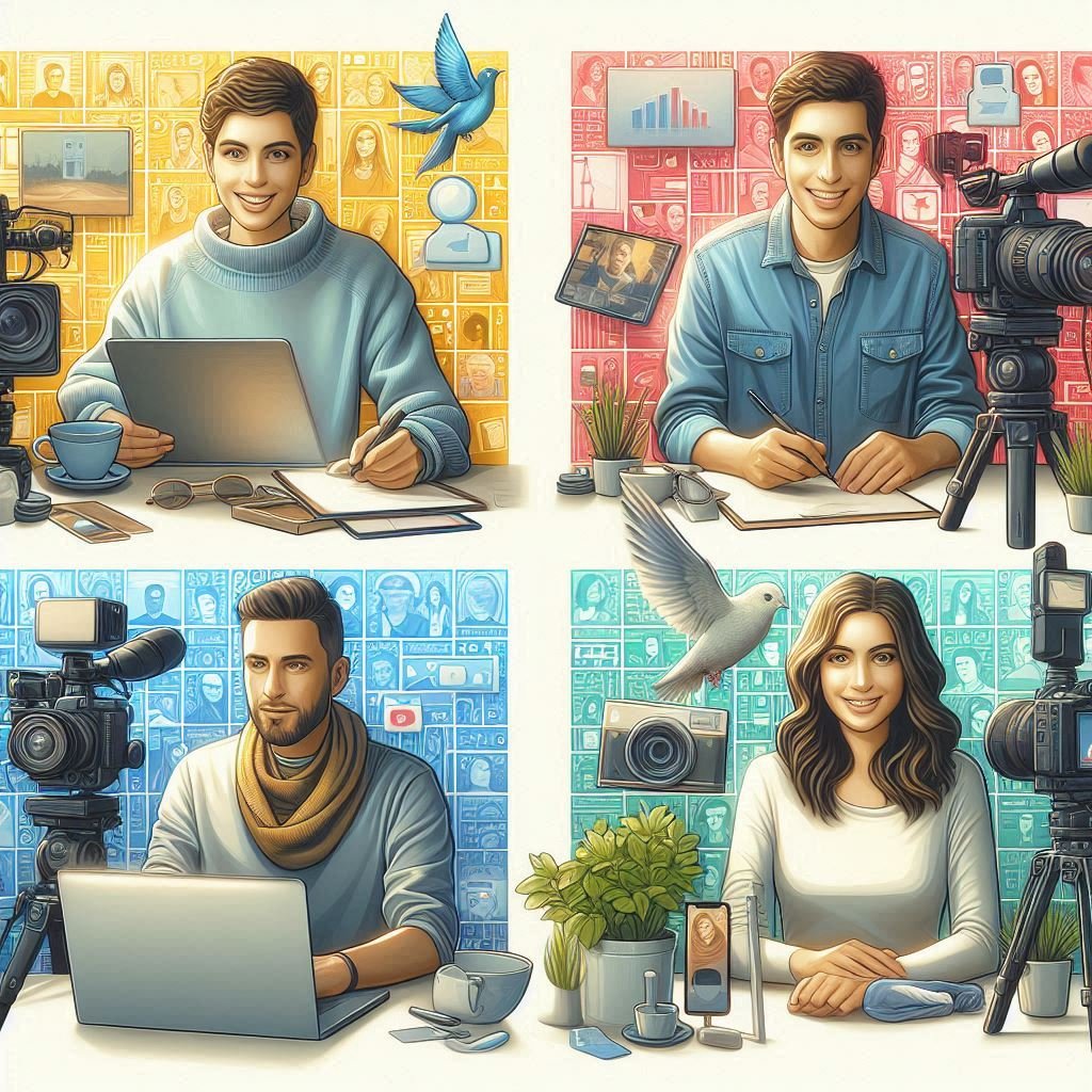 Sequência de vídeos criados com IA mostrando várias pessoas fazendo uso da Luma Dream Machine