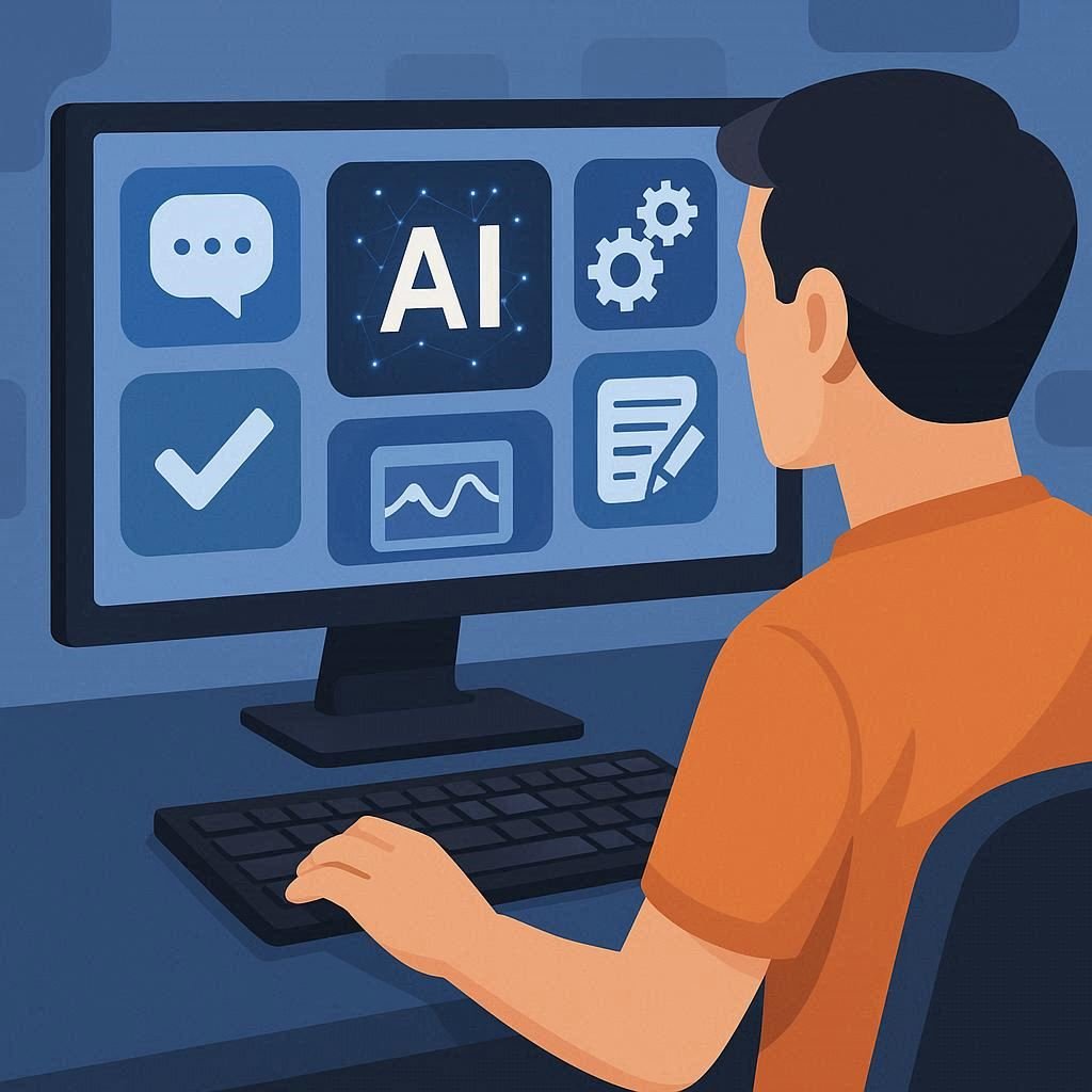 Profissional explorando ferramentas de IA ocultas