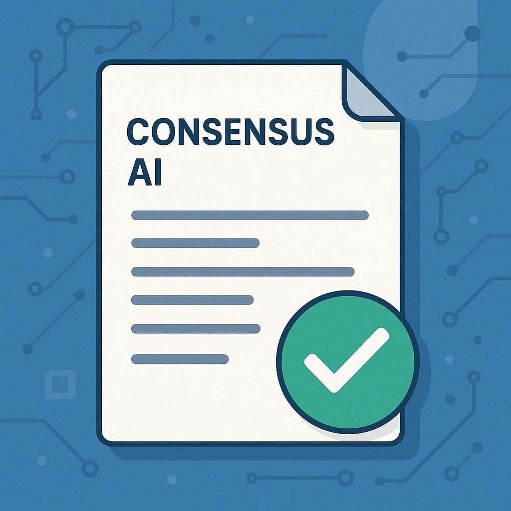 Consensus AI fornecendo respostas baseadas em fontes verificadas
