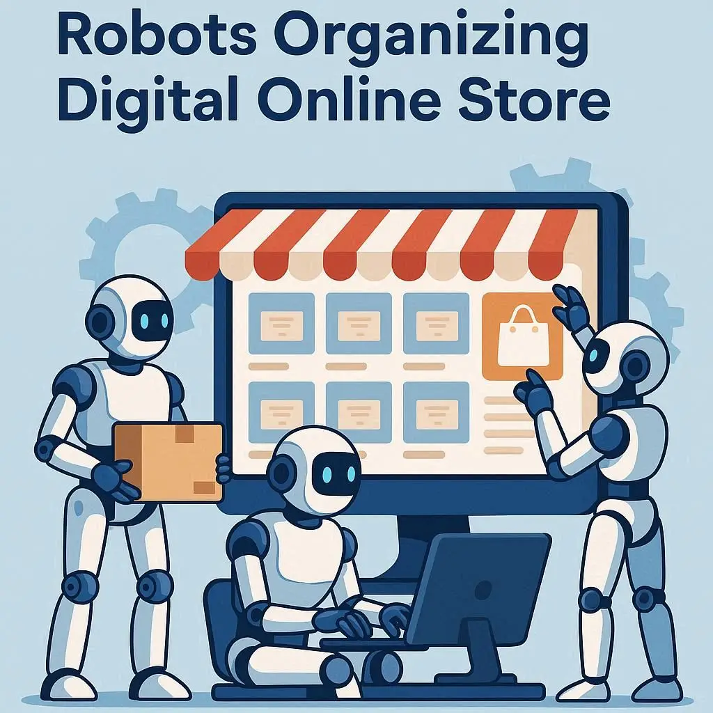 Loja digital sendo operada por robôs