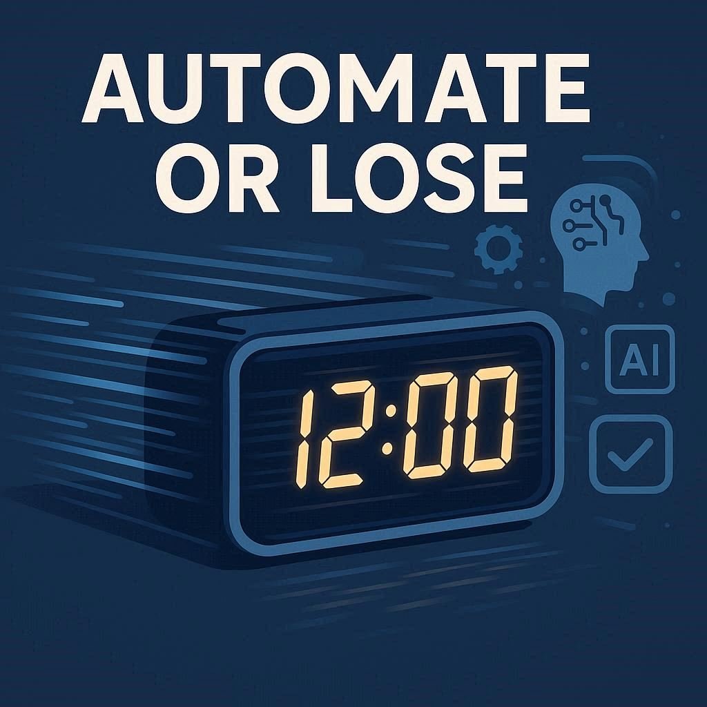 Relógio acelerado representando urgência em automatizar