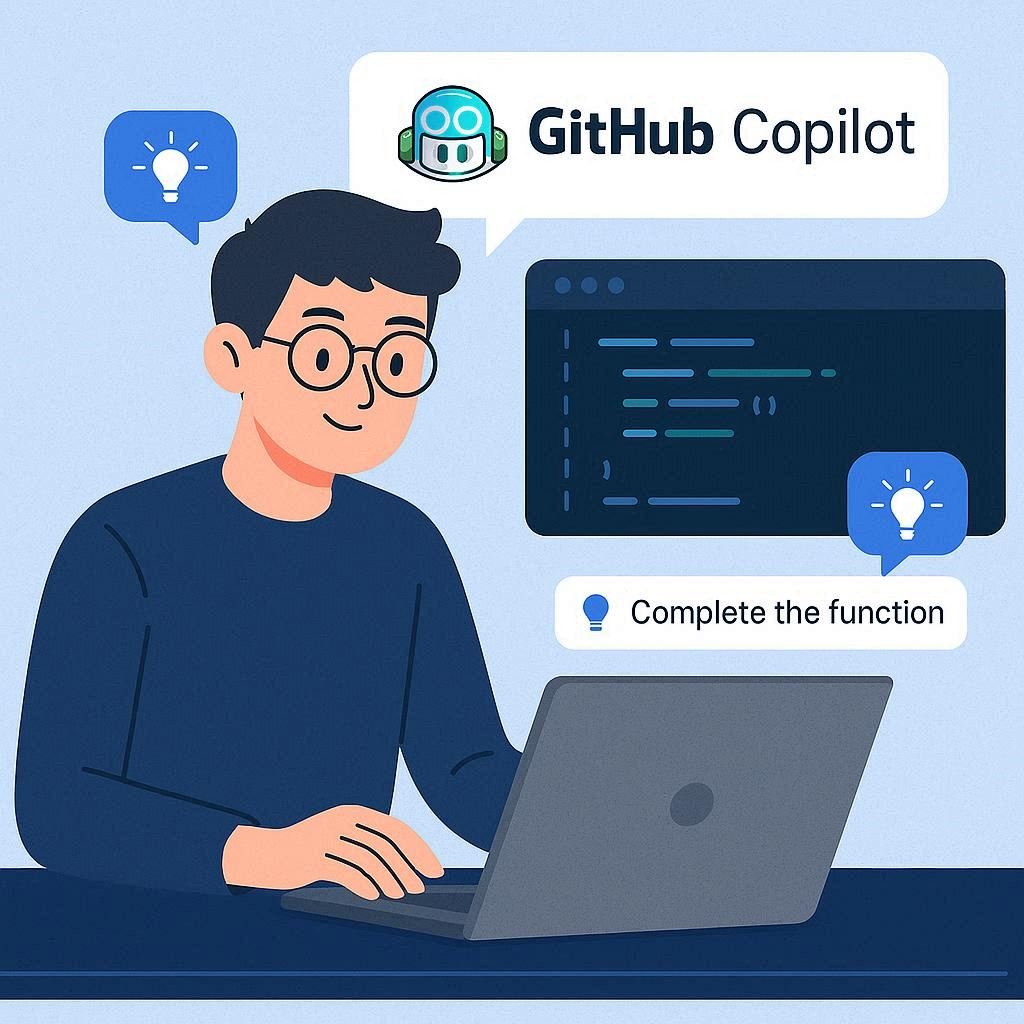 GitHub Copilot auxiliando iniciantes no aprendizado de programação