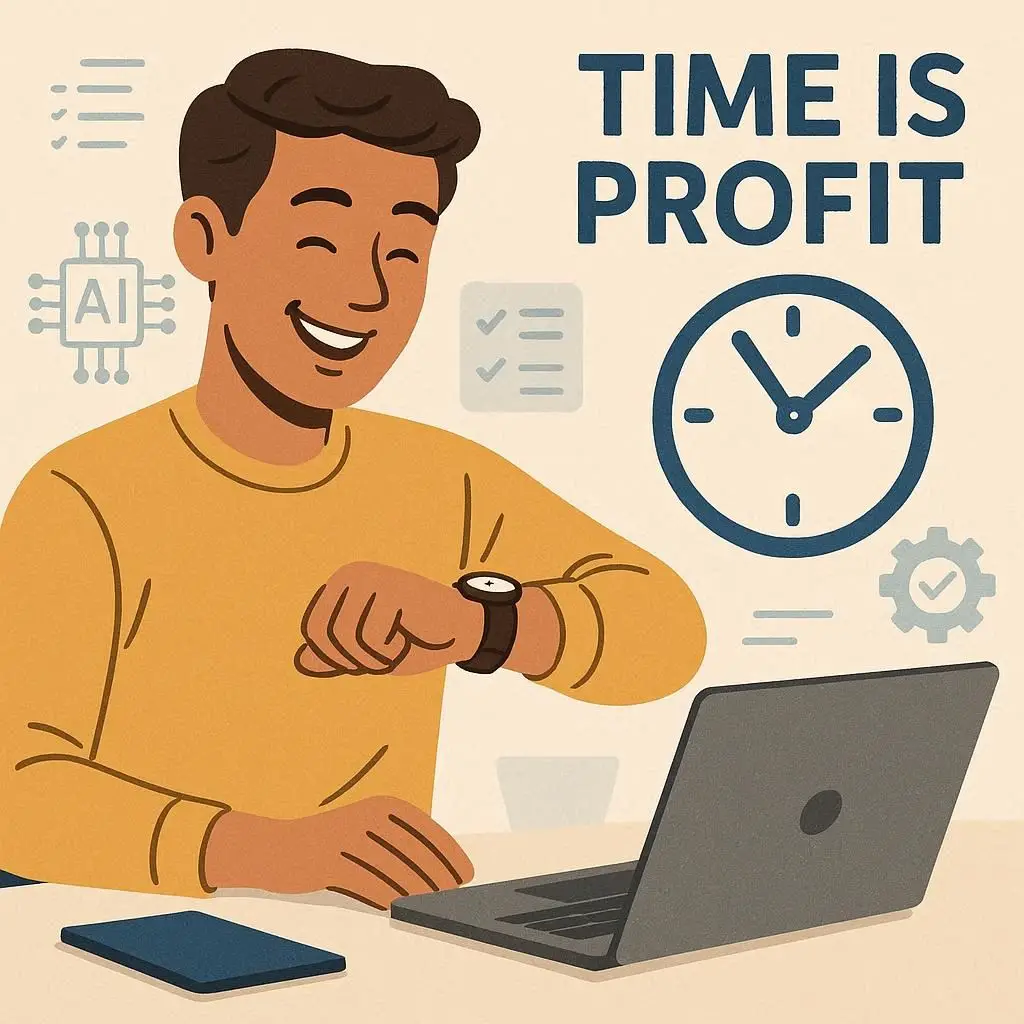 Usuário economizando tempo com automação inteligente