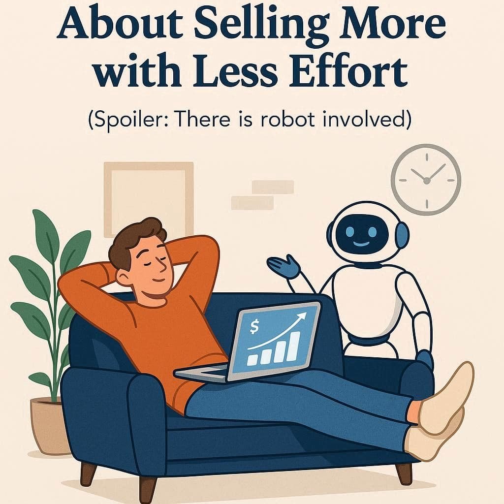 Profissional relaxando enquanto robô trabalha