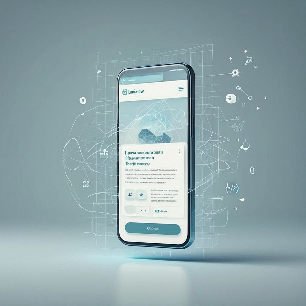 Site criado no Lumi.new exibido em versão mobile