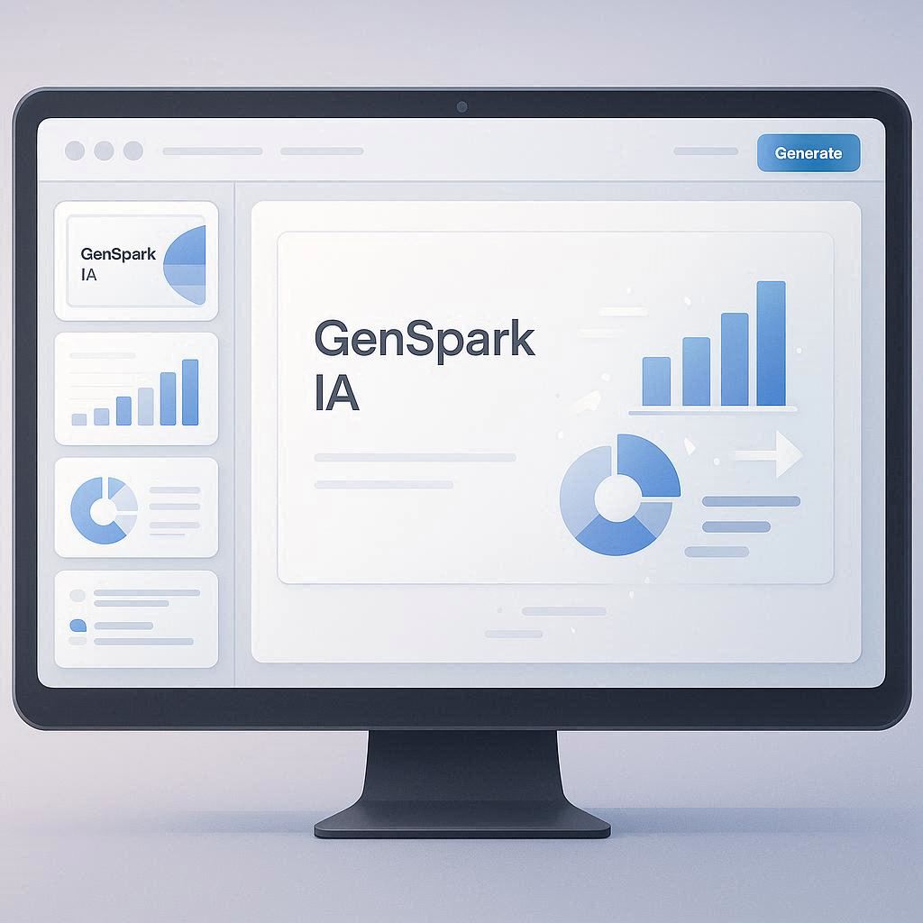 Genspark IA gerando slides profissionais automaticamente