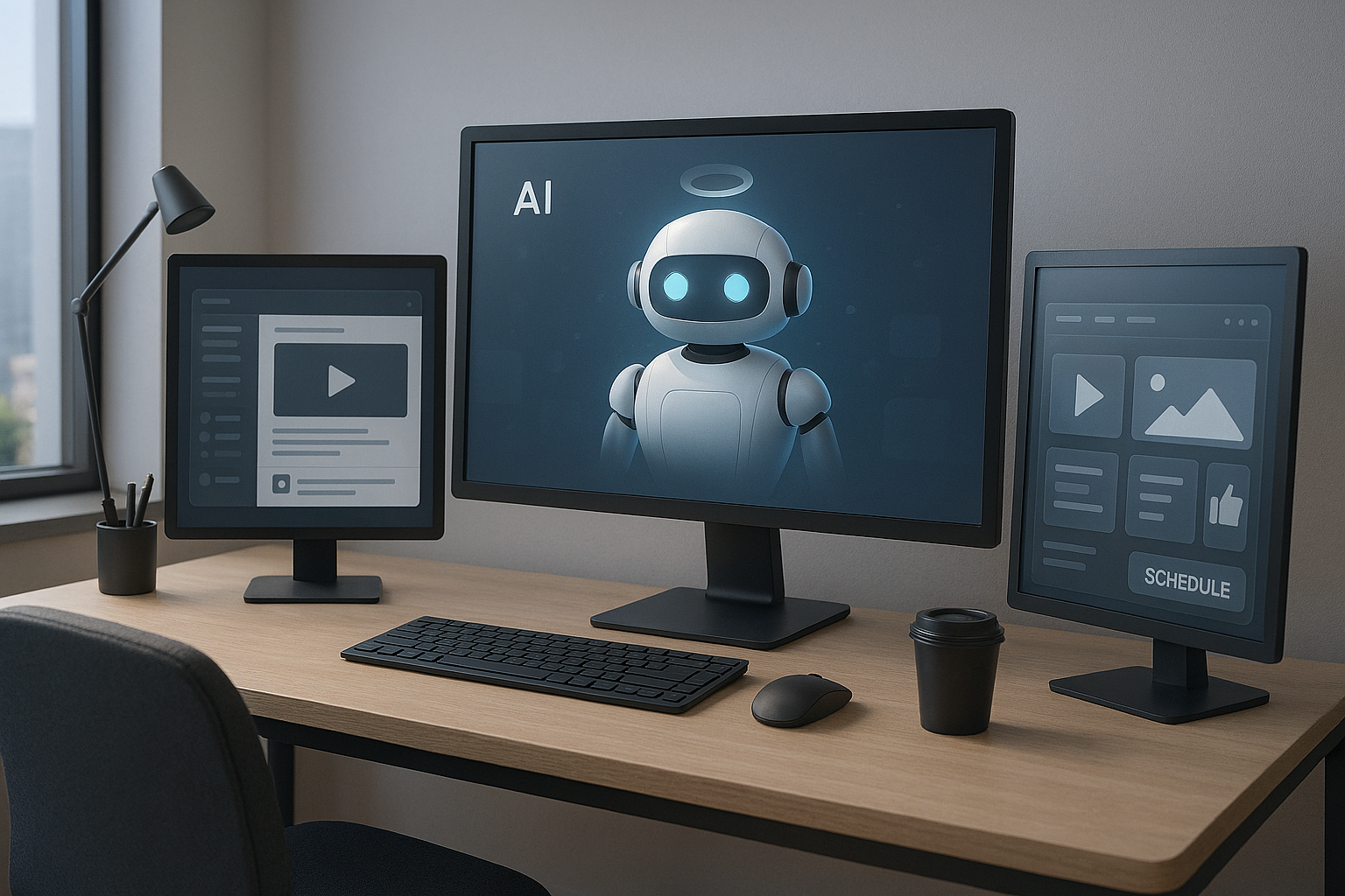 IA para social media ajudando criador de conteúdo