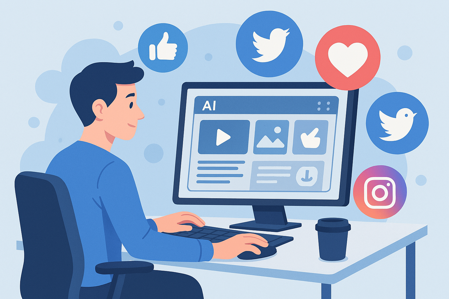 IA para social media automatizando criação de conteúdo