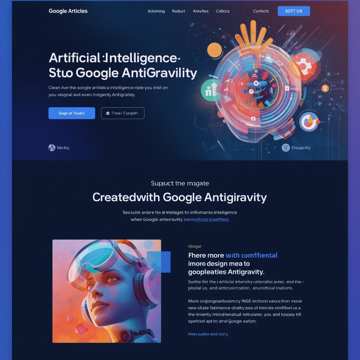 Página de vendas profissional gerada pelo Google Antigravity com design moderno