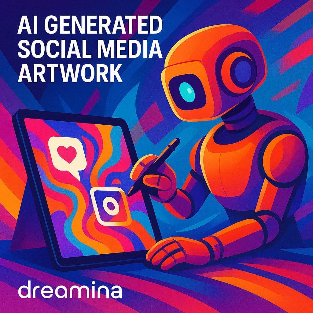 Dreamina IA criando arte visual para redes sociais