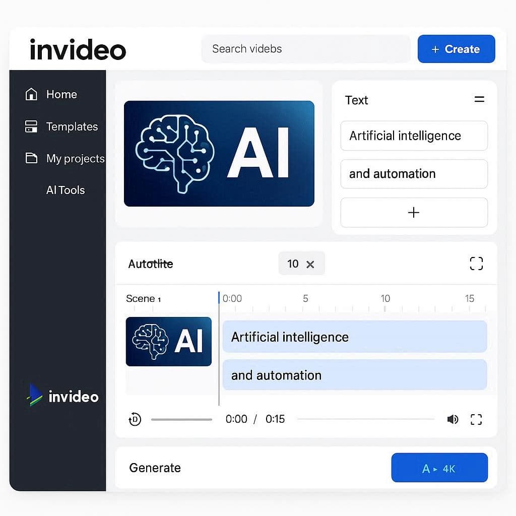 InVideo AI criando vídeos com inteligência artificial