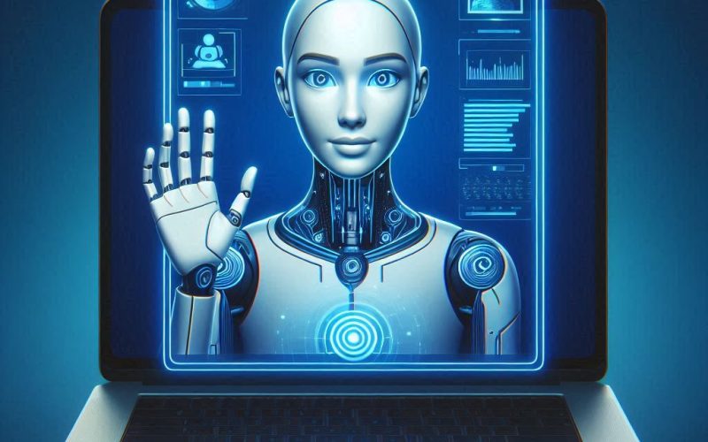 Avatar digital apresentando conteúdo em vídeo com Synthesia