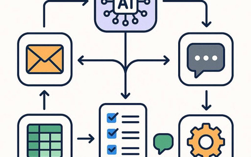 diagrama de automação que economiza tempo no trabalho