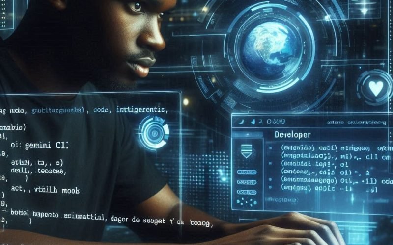 Desenvolvedor testando sugestões do Gemini Code Assist diretamente no computador.