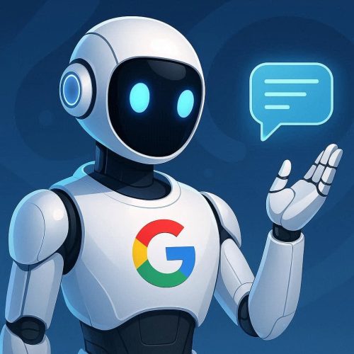 Interface futurista do Gemini AI Google com assistente digital inteligente
