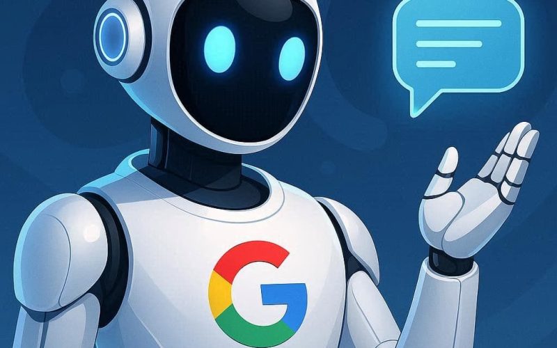 Interface futurista do Gemini AI Google com assistente digital inteligente