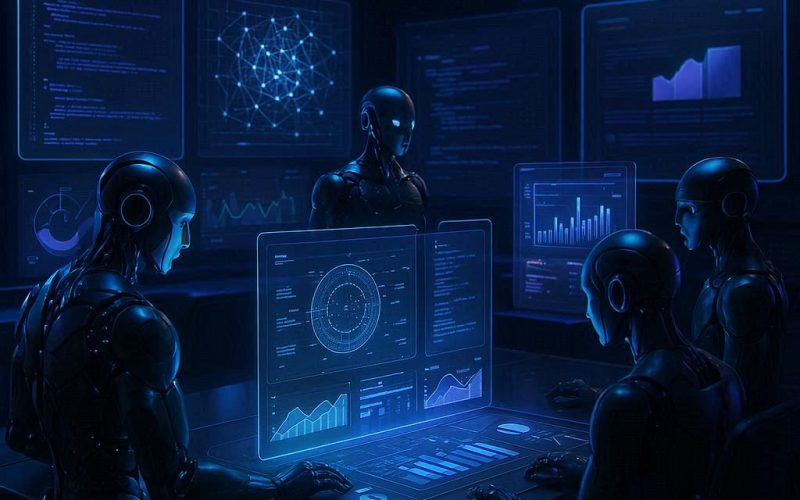 Genspark IA workspace com múltiplos agentes de inteligência artificial funcionando