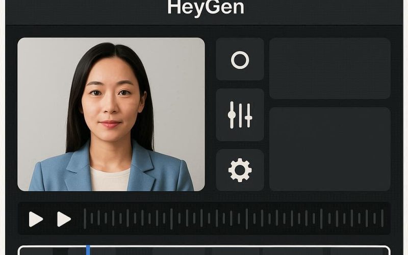 Interface do HeyGen mostrando criação de avatar digital realista