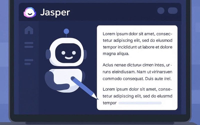 Interface do Jasper AI ajudando na escrita digital